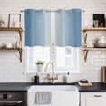 thumbnail image 2 of Blue Ombre Kitchen Curtains Small Short 39 Inch Length, Modern Gradient Abstract Art Grommet Top Bedroom Living Room Curtains, Light Filtering Cafe Curtain Drapes 2 Panels Set 55''x39'', 2 of 9