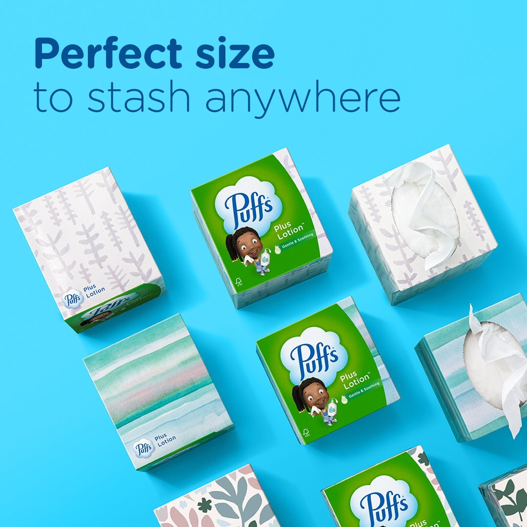 Puffs Plus Lotion Facial Tissue, 18 Cubes, 56 Tissues per Box