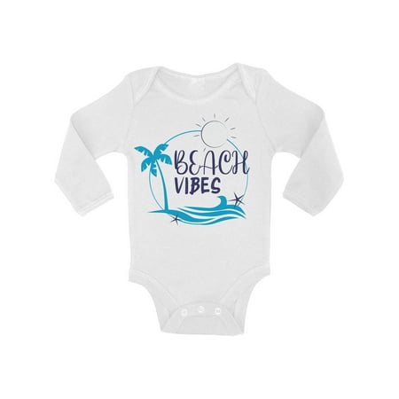 

Awkward Styles Beach Vibes Baby Bodysuit Long Sleeve Beach Romper for Kids Summer Romper for Boys Beach Vibes One Piece for Girls Beach Romper for Children Summer Gifts for Little One Summer Top
