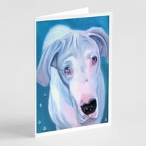 Caroline's Treasures White Great Dane Greeting Cards with Envelopes, 5" x 7" (8 Count)