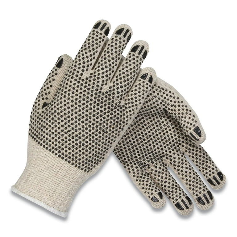 PVC-Dotted Cotton/Polyester Work Gloves, Small, Gray/Black, 12 Pairs PVC-Dotted Cotton/Polyester Work Gloves, Small, Gray/Black, 12 Pairs