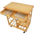 thumbnail image 4 of HomGarden 4-tier Rolling Kitchen Island Cart Wood Mobile Trolley Storage Utility Cart Beige, 4 of 10