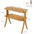 thumbnail image 5 of 26.4" Narrow Side Table 2-Tier Storage Shelf Farmhouse End Table Solid Wood Legs Slim Modern Nightstand For Living Room Bedroom Sofa Small Spaces (Brown), 5 of 8