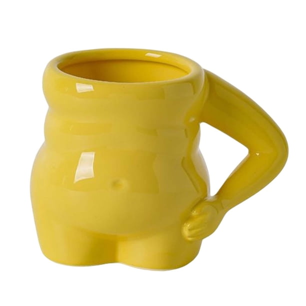 Taza de café, taza de té, taza de cerámica de 400 ml, regalo único para mamá, taza de porcelana, taza de la mañana Amarillo