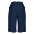 thumbnail image 5 of Rciityk Shorts for Women Summer Casual High Elastic Waisted Bermuda Shorts Solid Color Loose Straight Leg Long Short with Pockets Vacation Outfits, 5 of 6