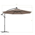 thumbnail image 3 of Costway 10' Hanging Solar LED Umbrella Patio Sun Shade Offset Market W/ Base Tan, 3 of 9