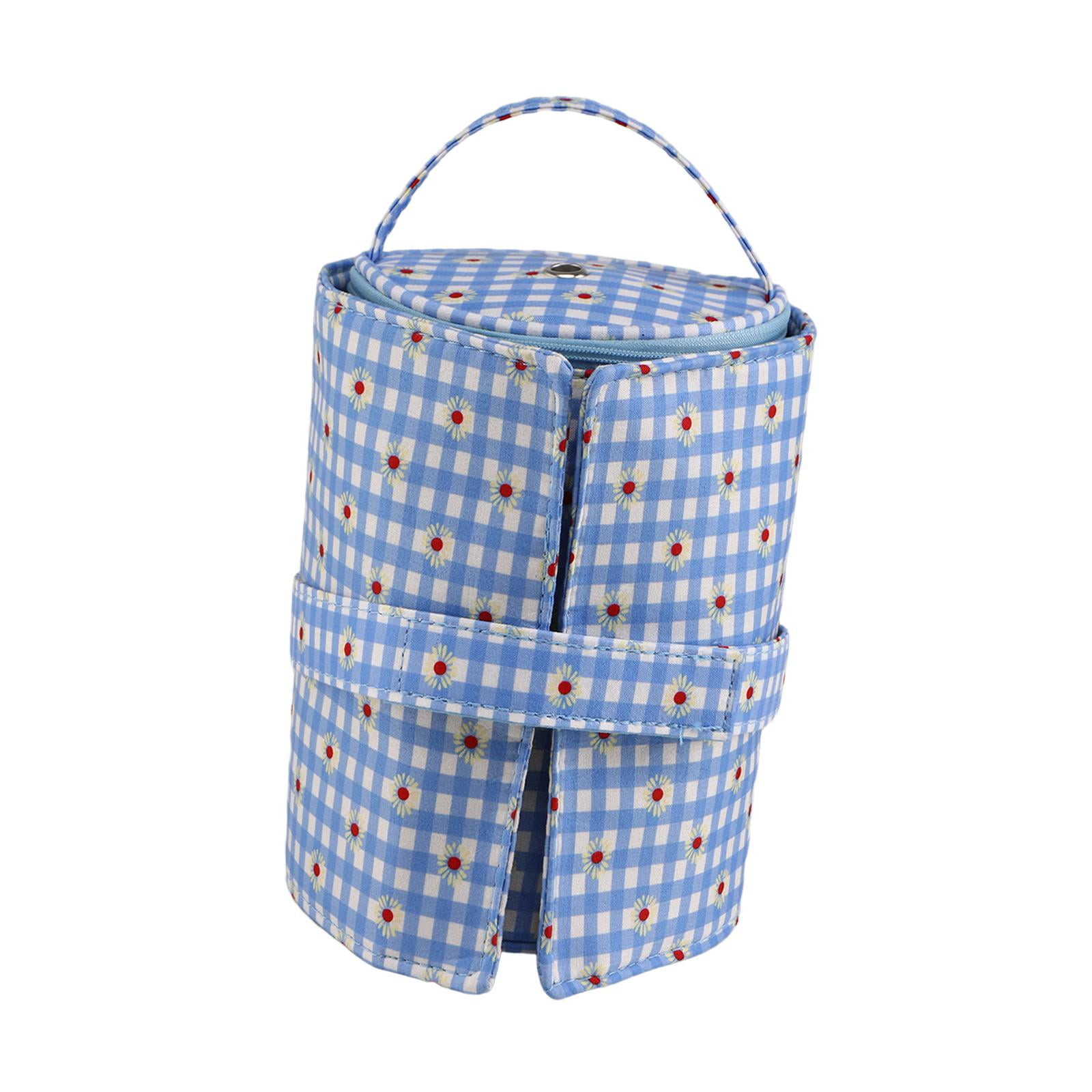 Yarn Storage Tote,Yarn Storage Tote Bag Knitting Crochet Organizer,Detachable Yarn Dispenser Thread Holder case Tote,Portable Storage Bag Yarns Projects Carrying Case,Knitting Crochet Blue