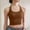 Brown, variant on BLTIBY Workout Halter Tank Tops for Women Built in Bra Solid Color Low Support Round Neck Backless Sports Fashion Sleeveless Basic Cami White M