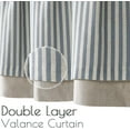 thumbnail image 4 of Linen Striped Valance for Windows 18 Inch Blackout Drapes for Small Window Farmhouse Double Layer Valance for Living Room Kitchen RV Rod Pocket 1 Panel Blue on Linen, 4 of 7