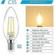thumbnail image 2 of Classic E12 Led Candelabra Light Bulb, Equivalent 40w, Warm White 2700k, Filament Clear Glass, Non-dimmable, Pack Of 10, 2 of 4