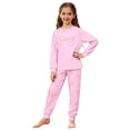 thumbnail image 2 of Bow Print Set For Kids Cozy Holiday Print Loungewear For Girls Festive Family Sleepwear Soft Two Piece Outfit Daily Outfit Sets Pink 140(9-10 Years), 2 of 9