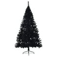 thumbnail image 2 of vidaXL Artificial Half Christmas Tree with Stand Black 180 cm PVC, 2 of 5