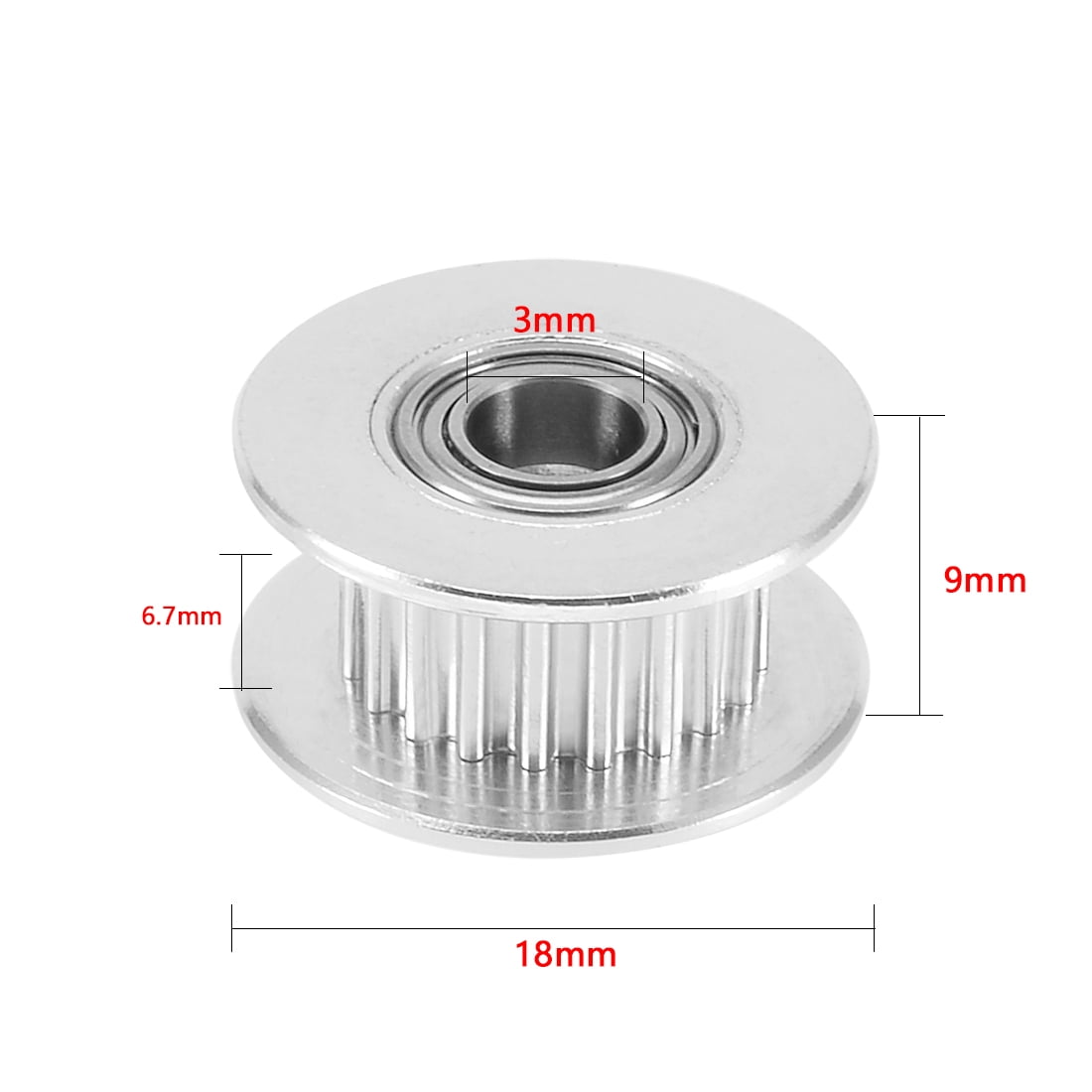 5x plastic sheave V-belt pulley 18mm white timing pulley for DIY