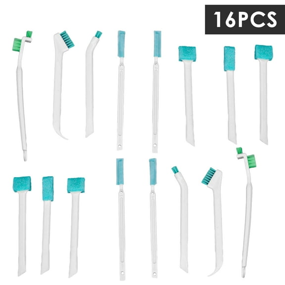 FUYGRCJ 16PCS Small Crevice Cleaning Brushes For Toilet Corner Tiny Window Door Track Groove Gap Cleaning Scrub Brush Set With Long Handle Detail Cleansing Brushes Home Kitchen Tools