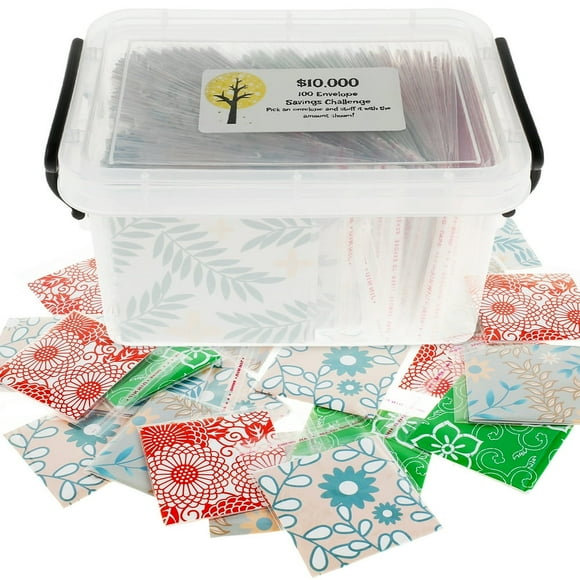 100Pcs Envelope Challenge Box 5 Styles Reusable Money Saving Challenge Kit Envelope Challenge Kit Savings Challenges Budget Box for Budgeting Planner Saving Dazzling Colors