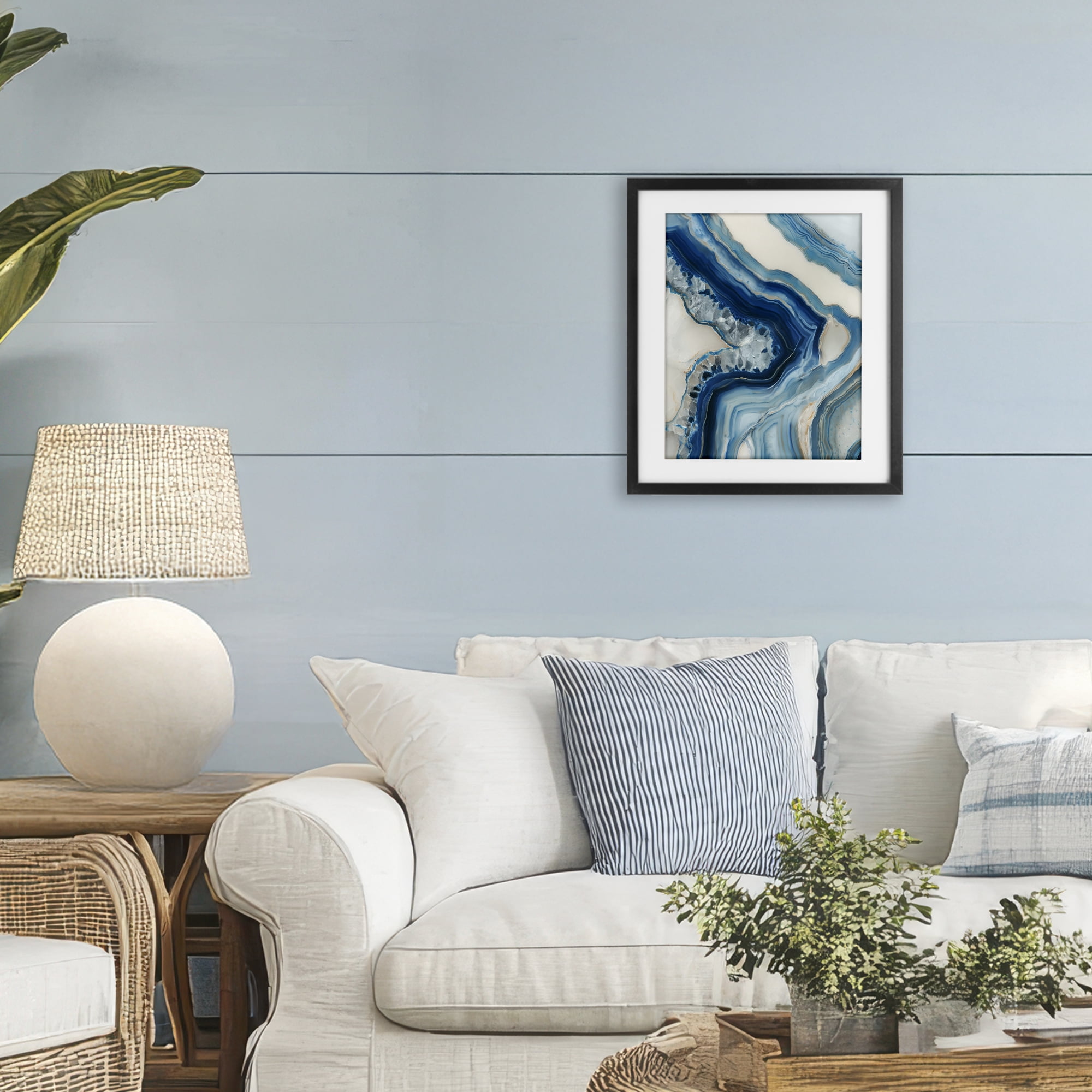 Stupell Industries Sea Colored Stones Geode Black Framed Print Under Glass, design by Svetlana Aleynikova
