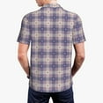thumbnail image 6 of Wukai Purple Floral Gingham Check Plaid Men’s Polo Shirts,Quick-Dry Athletic Shirt,Classic Fit Shirts-Small, 6 of 8