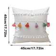 thumbnail image 2 of Reading Pillow 20X20 In, White Decorative Pillow, Pom Pom, Boho Pillow, Throw PillowwithInsert, Accent Pillow, Pillow Decor, Bedding Furnishings, 1 Pc, 2 of 5