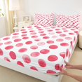 thumbnail image 3 of Manfei Cute Polka Dots Twin Sheet Sets,Geometric Circular Pattern Twin Fitted Sheet,Pink White Flat Sheet For Girls Kids,Breathable Home Decor,3pcs, 3 of 7