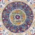 thumbnail image 7 of 6â€™ Round Blue and White Ornate Medallion Area Rug, 7 of 7