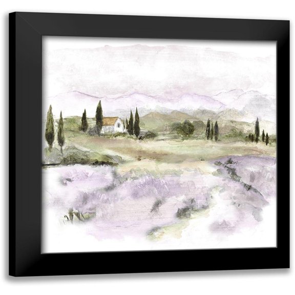 Tava Studios 12x12 Black Modern Framed Museum Art Print Titled - Elegant Lavender IV