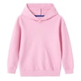 thumbnail image 5 of vdgthytj Unisex Kids 2 Piece Sweatsuits Hooded Sweatshirts and Jogger Pants Solid Fall Winter Athleisure Outfits(6-7 years,Pink), 5 of 9