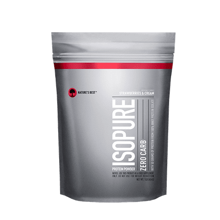 Isopure Zero Carb Protein Powder, Strawberries & Cream, 50g Protein, 1