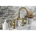 thumbnail image 4 of Kingston Brass KS2177RKX Webb Bridge Brushed Brass Bathroom Faucet with Matching Pop-up Drain, 4 of 7