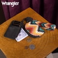 thumbnail image 7 of Wrangler Aztec Keychain Wristlet Wallets for Women Western Dual Pouch Wristlet Credit Card Holder Wallet with Zipper Pocket, Geometric-Black, 7 of 7
