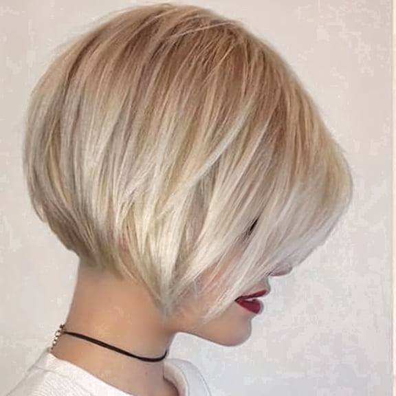Creamily Short Blonde Wig for Women with Sensitive Scalps – Gentle on Skin, Natural Look Brown Roots, Lightweight Bob Style for Daily Comfort
