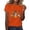 Orange, variant on Women's Casual Pumpkin Print T Shirt Short Sleeve Crewneck Loose Fit Tee for Everyday