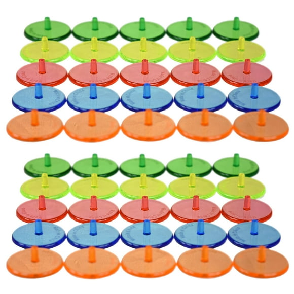 KAKOWELY ball marker 100Pcs Golfs Ball Markers Round Transparent Golfs Markers Golfs Ball Positioning Tools Random Color0.94"X0.94"X0.55"