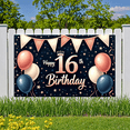 thumbnail image 6 of Yatrandify Polyester Material Happy Birthday Glittering Design Banner Colorful Balloons Birthday Party Decoration for Sweet 16 Event Celebration Indoor Decoration, 6 of 8