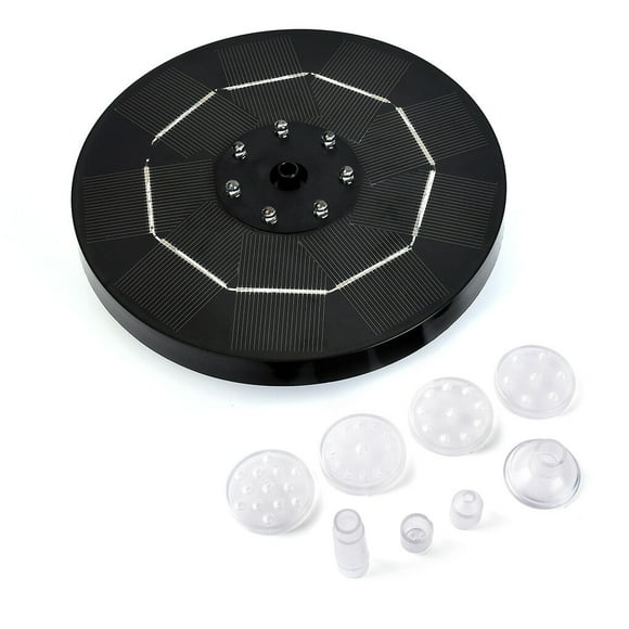 QualitChoice Swimming Pool Solar Powered Fountain Courtyard Birdbath Pond Aquarium Rechargeable Submersible Water Sprinkler White with Stick