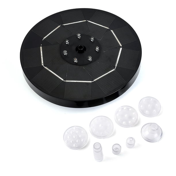 Methold Panel Solar para piscina, fuente, jardín, patio, 240L/H, estanque para pájaros, rociador de agua sumergible, decoración de 16cm de Electrónica Blanco con palo