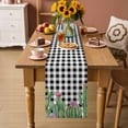 thumbnail image 2 of Green Cactus Tropical Table Runner 72 Inches, Black White Buffalo Plaid Summer Bed Runner Dresser Scarves Tabletop for Indoor Outdoor Parties/Ceremony/Banquet, 14" x 72", 2 of 9