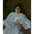 thumbnail image 2 of William Merritt Chase 20x23 Black Ornate Framed Double Matted Museum Art Print Titled: Girl in White (ca. 1890), 2 of 5