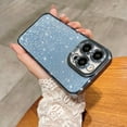 thumbnail image 3 of Compatible for iPhone 14 Pro Luxury Glitter Plating Clear Case, Cute Bling Sparkly Shiny Case for Women Girls Soft TPU Shockproof Camera Protective Back Cover Electroplated Case - Silver, 3 of 7