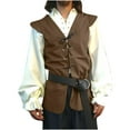 thumbnail image 2 of hopeusnice Men's Vintage Steampunk Vests Gothic Tailcoat Waistcoat Sleeveless Retro Jacket Coffee XXXL, 2 of 4