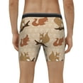 thumbnail image 4 of Picia Cartoon Squirrel Pattern Men's Athletic Long Leg Briefs , Performance Stretch Underwear，Moisture-Wicking, 4 of 7