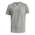 thumbnail image 4 of pstuiky camisetas de hombre, Camisa informal de verano para hombre, de manga corta, color liso, con cuello en V y bolsillo camisas casuales para hombre xxl, 4 of 5
