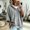 Gray, variant on Women's Casual Knit Poncho Hoodie, Solid Loose 3/4 Sleeve Pullover Sweater, Lightweight Lace-up V-Neck Sweatshirt, Dark Gray XXL