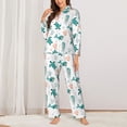 thumbnail image 2 of Picia Turtles And Seahorses Pattern Women’s Long-Sleeve Sleepwear Set - Soft 2-Piece Loungewear with Pockets, Comfy PJs for Relaxing Nights-X-Large, 2 of 7