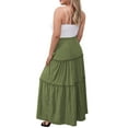 thumbnail image 4 of a.Jesdani Women Plus size Long Maxi Skirts Elastic High Waist A Line Ruffle Swing Beach Maxi Skirt L-4x, 4 of 6