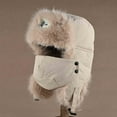 thumbnail image 2 of Moocorvic Windproof Trapper Hat for Men Women, Winter Fleece Lined Warm Hat with Ear Flaps and Mask,Beige, 2 of 9