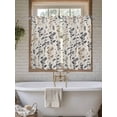 thumbnail image 4 of Grey Brown Botanical Bathroom Window Curtain, Rustic Country Spring Floral Summer Leaf Light Filtering Coffee Kitchen Curtains, Bedroom Living Room Curtains 2 Panel 84"x54", 4 of 6