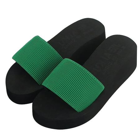 VerPetridure Womens Wedge Sandals Women s Summer Slope Heel Flip-flop Beach Slippers Non-slip Platform Shoes