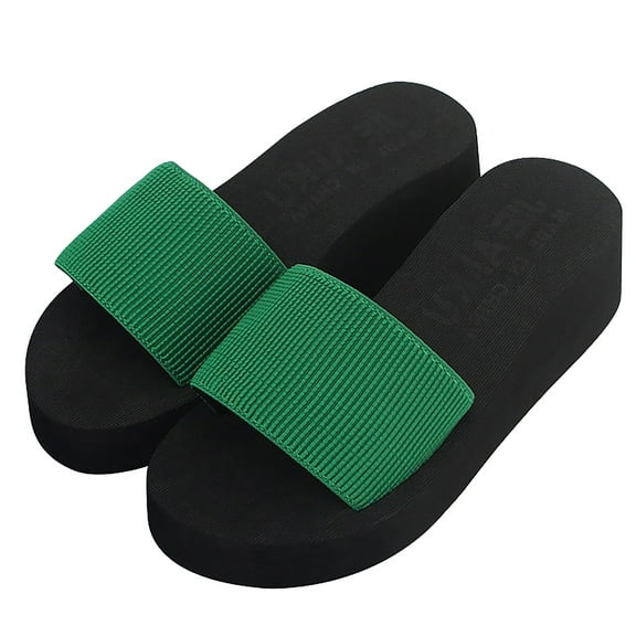 Ichuanyi Slippers for Women Women's Summer Slope Heel Flip-flop Beach Slippers Non-slip Shoes