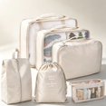 thumbnail image 2 of Travel Packing Cubes 8-Piece Set Foldable Lightweight Luggage Storage Bags with Handles, Versatile Tote Bag for Closet Organizers and Storage, Moving Beige, 2 of 3