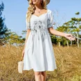 thumbnail image 4 of Vestido de manga corta con corona de flores y calavera de cuernos largos, vestidos africanos para mujer, vestido largo tipo vendaje para mujer, 4 of 7